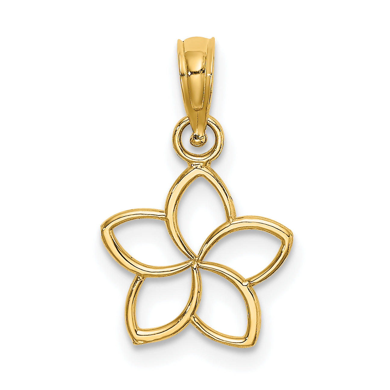10K Gelbgold Ausgeschnitten Blume Charm