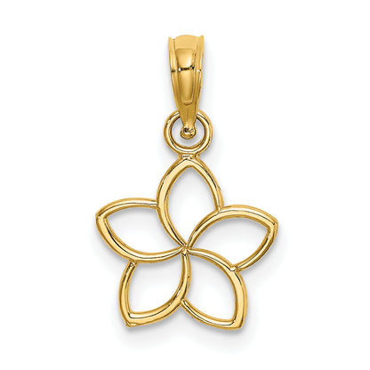 10K Gelbgold Ausgeschnitten Blume Charm