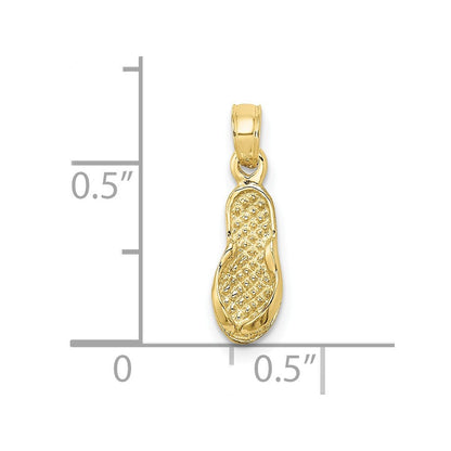 10K Gelbgold 10K 3d Einfach Flip-flop Charm