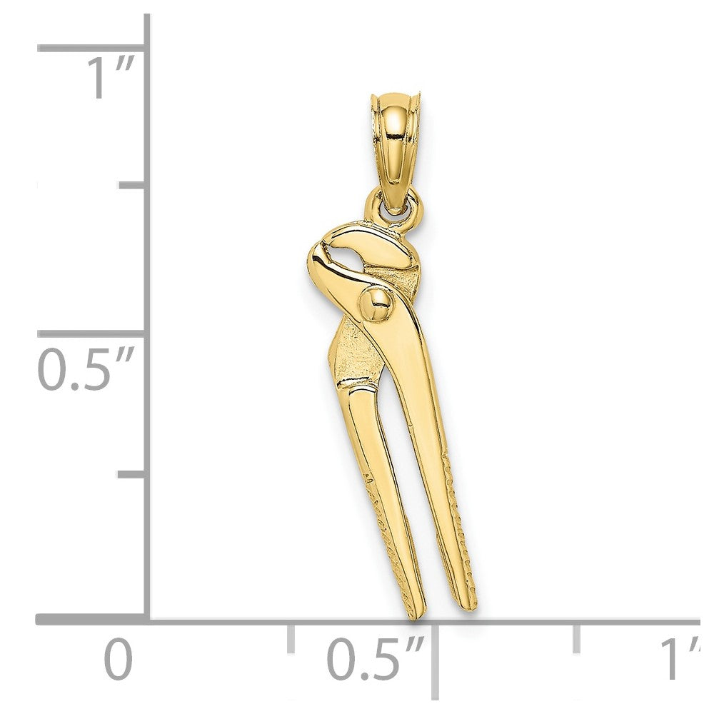 10K Gelbgold 10K 3-d Beweglich Locking Wrench Charm
