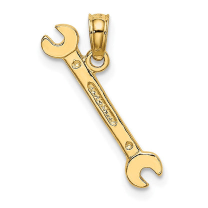 10K Gelbgold 10K 3-d Doppelt Offen-ended Wrench Charm
