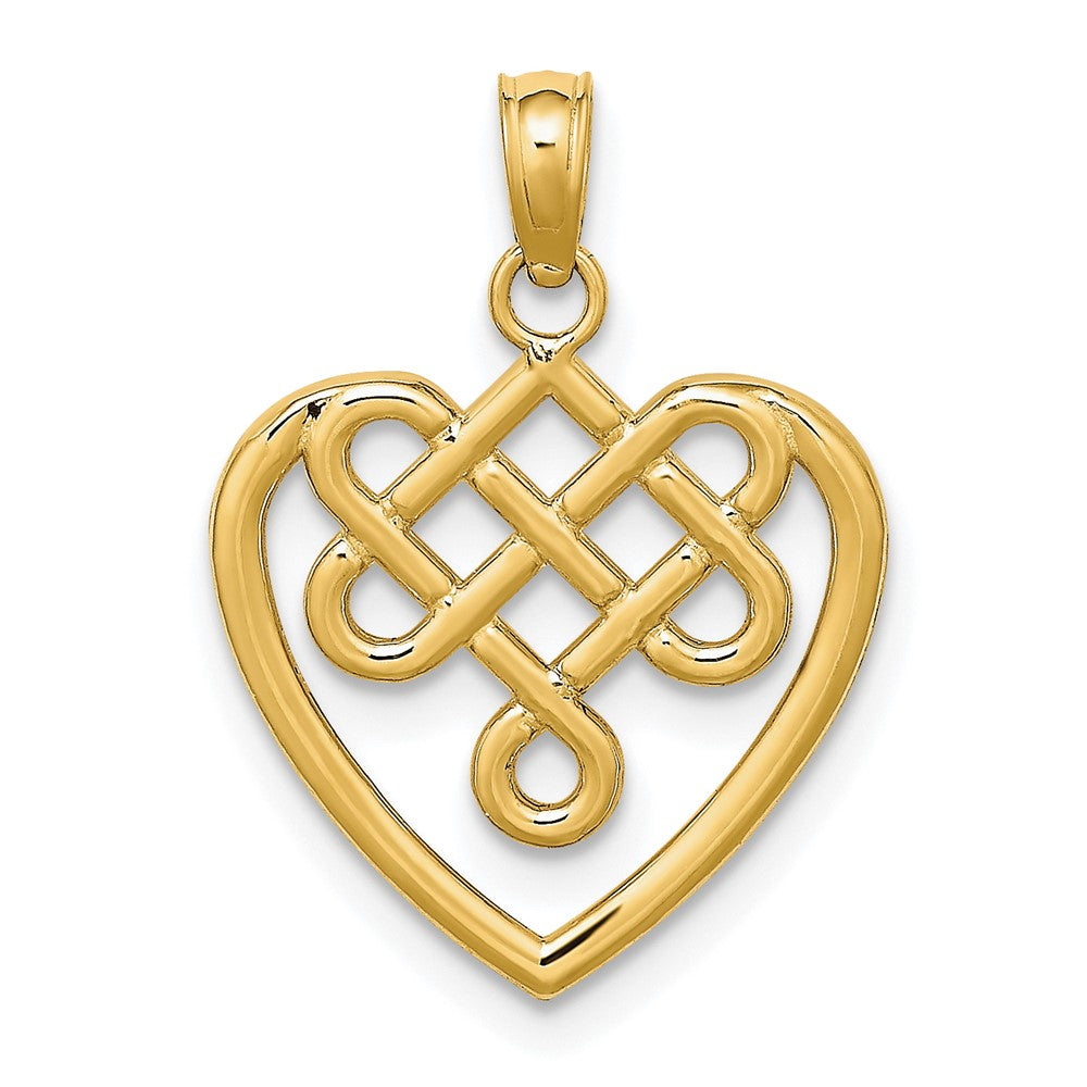 10K Gelbgold 10K Klein Keltisch Knoten Herz Charm