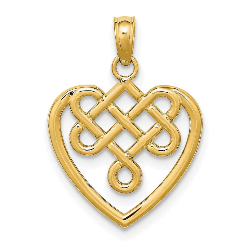 10K Gelbgold 10K Klein Keltisch Knoten Herz Charm