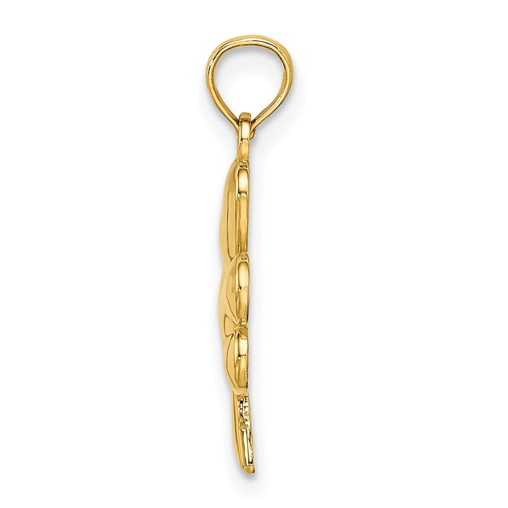 10K Gelbgold 10K 3-leaf Klee Charm