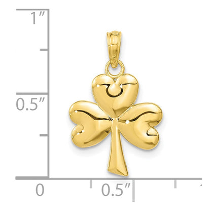 10K Gelbgold 10K 3-leaf Klee Charm