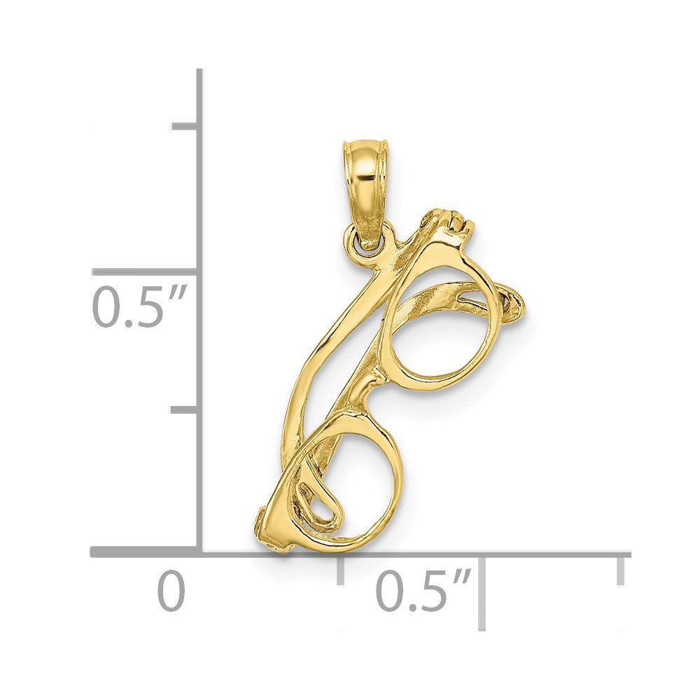 10K Gelbgold 10K 3-d Beweglich Sunglasses Charm