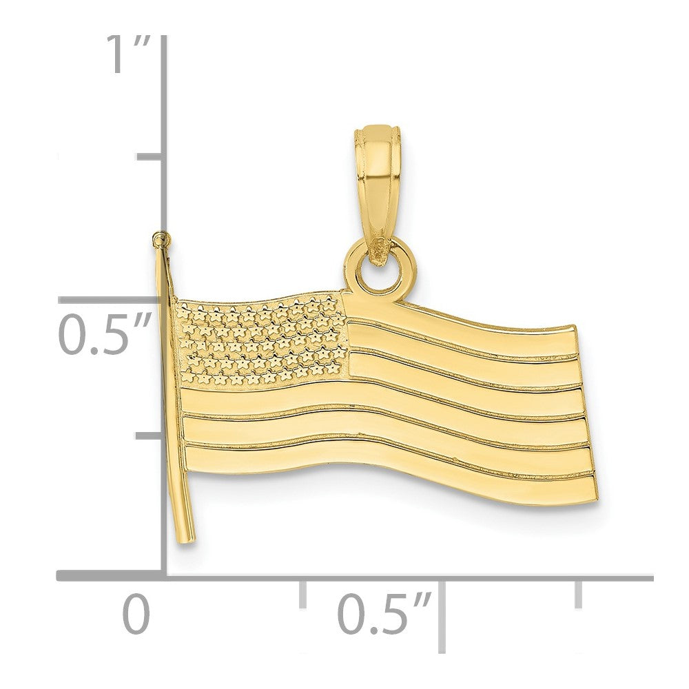 10K Gelbgold 10K American Flag Charm