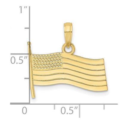 10K Gelbgold 10K American Flag Charm