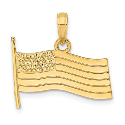 10K Gelbgold 10K American Flag Charm