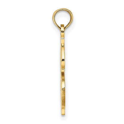 10K Gelbgold 10K Strukturiert Dollar Zeichen Charm