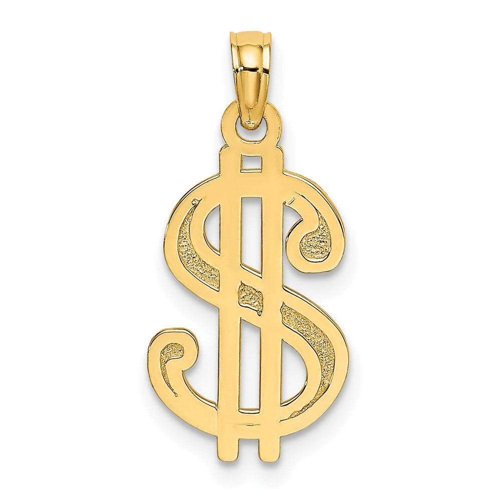 10K Gelbgold 10K Strukturiert Dollar Zeichen Charm