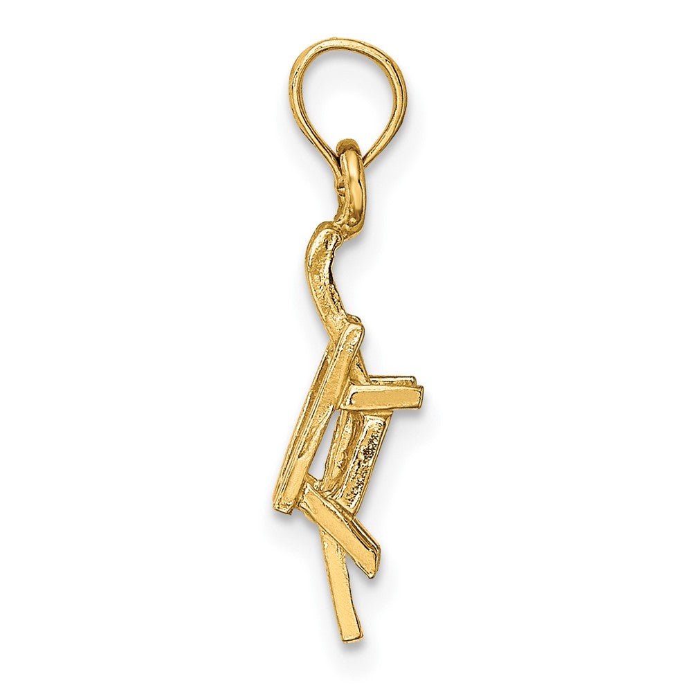 10K Gelbgold 10K 3-d Lounge Beach Chair Charm