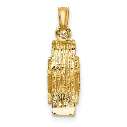 10K Gelbgold 10K 3-d Lounge Beach Chair Charm