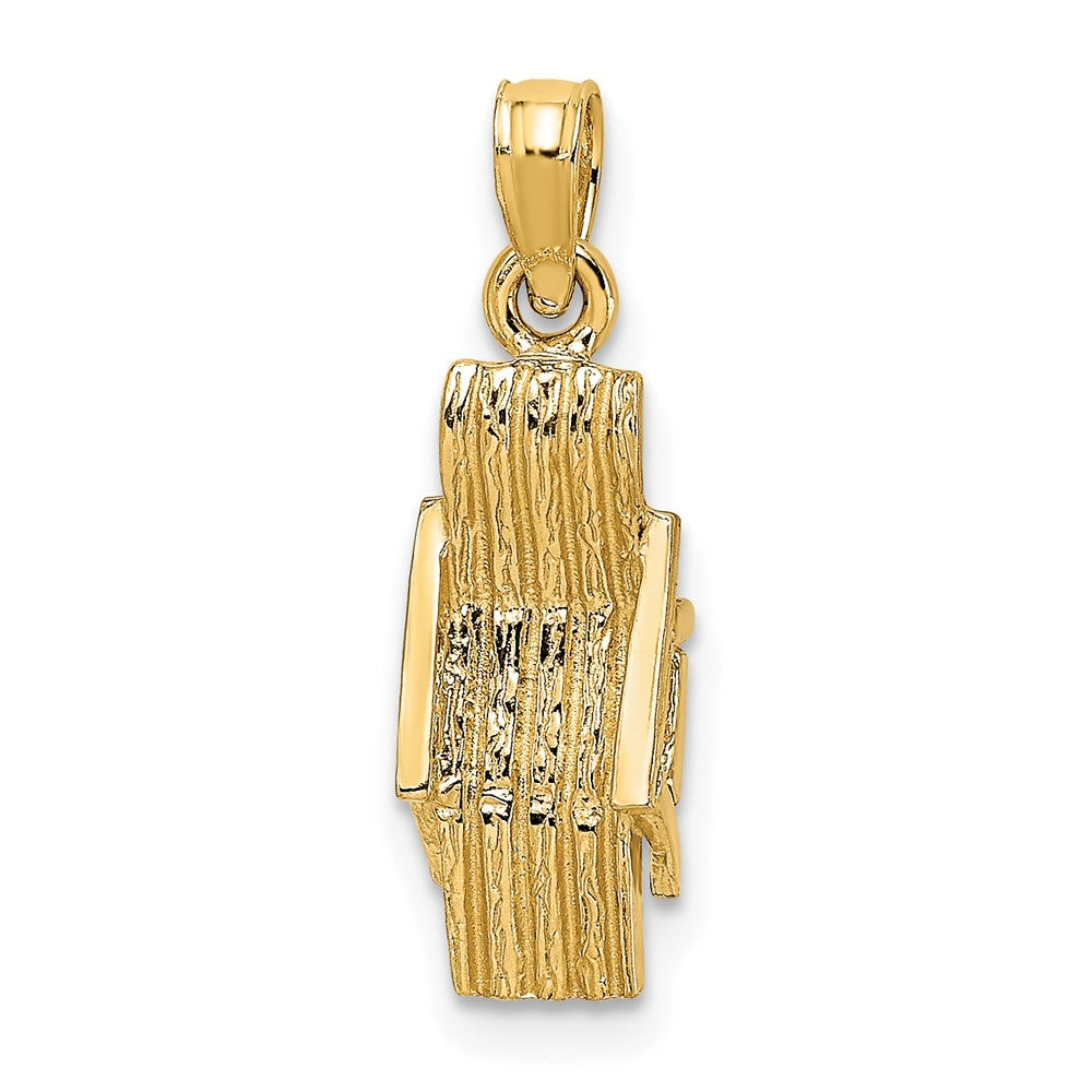 10K Gelbgold 10K 3-d Lounge Beach Chair Charm
