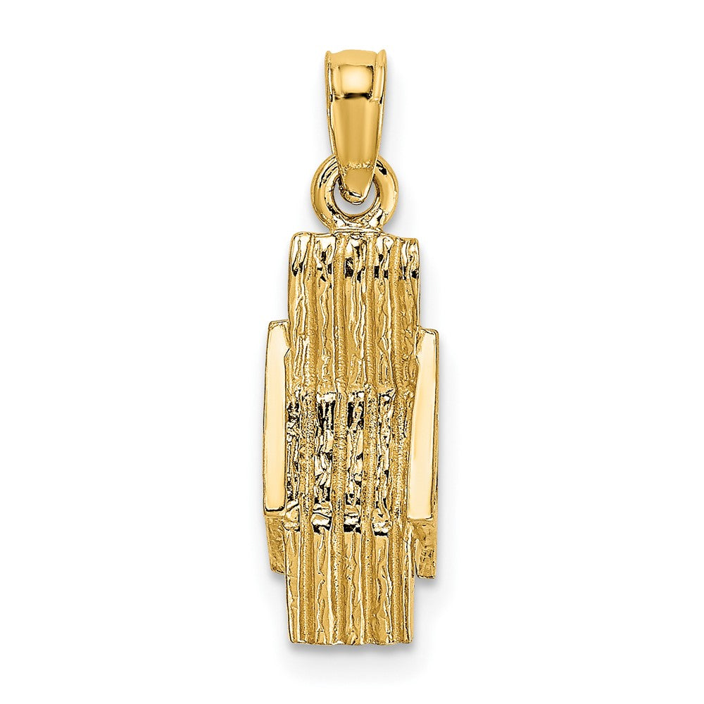 10K Gelbgold 10K 3-d Lounge Beach Chair Charm