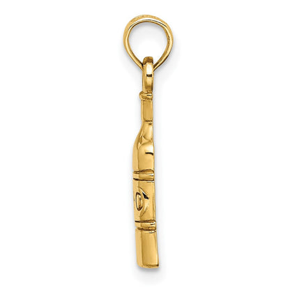 10K Gelbgold 10K Wine Bottle Charm