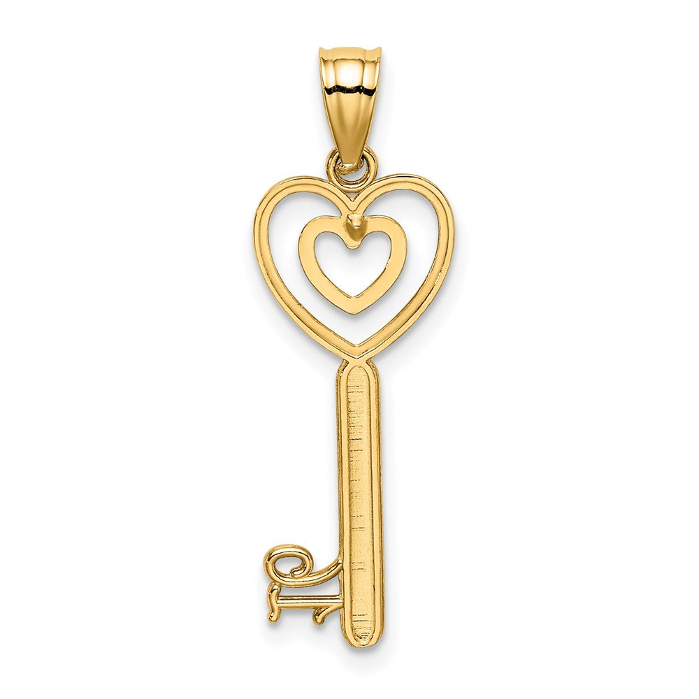 10K Gelbgold 10K Key mit Herz Süß 16 Charm