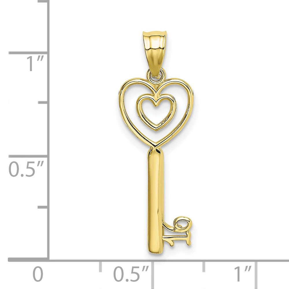 10K Gelbgold 10K Key mit Herz Süß 16 Charm