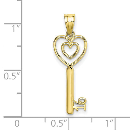 10K Gelbgold 10K Key mit Herz Süß 16 Charm