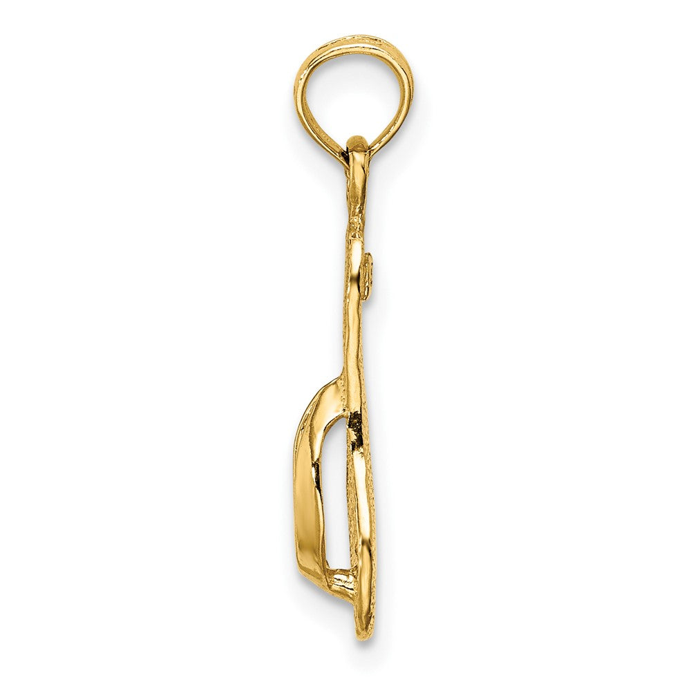 10K Gelbgold 10K Einfach Poliert Strap Flip-flop Charm