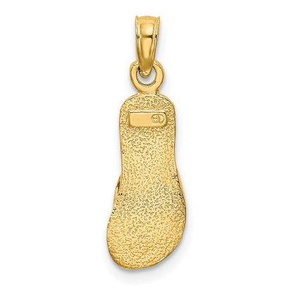 10K Gelbgold 10K Einfach Poliert Strap Flip-flop Charm