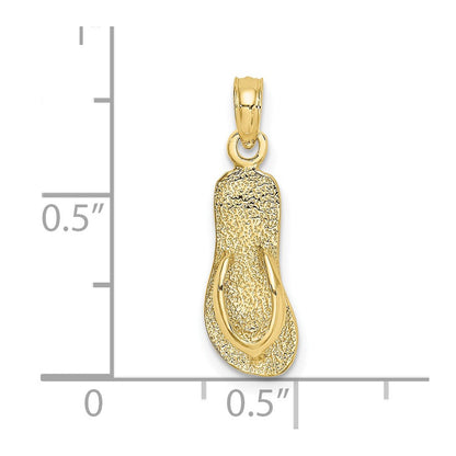 10K Gelbgold 10K Einfach Poliert Strap Flip-flop Charm