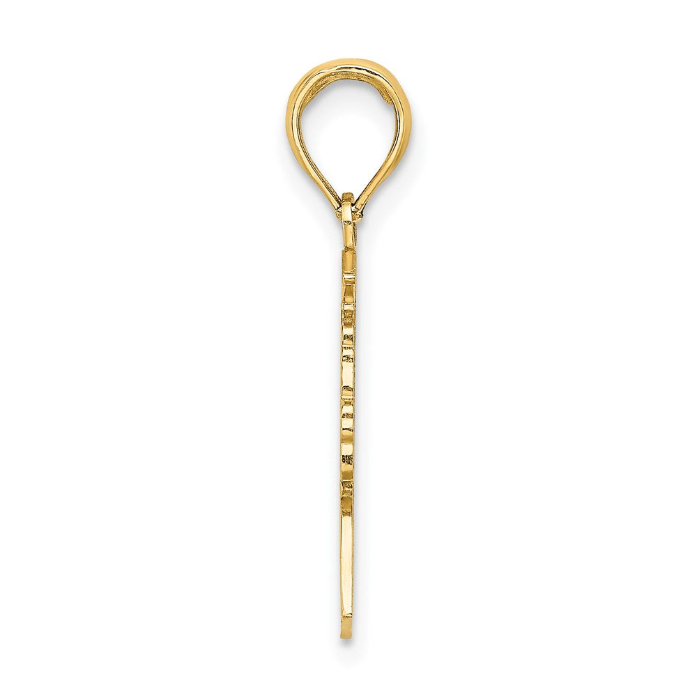 10K Gelbgold Poliert Female Abschluss Profile Charm