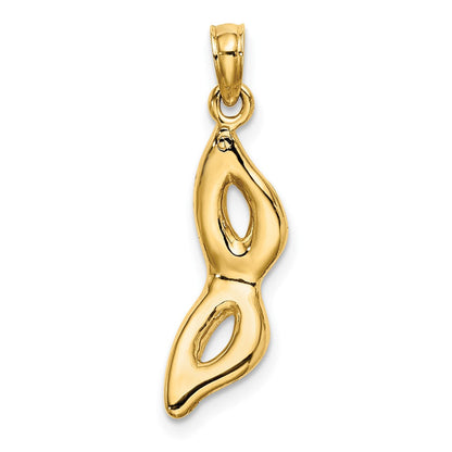 10K Gelbgold 10K 3-d Abgeschrägt Masquerade Mask Charm