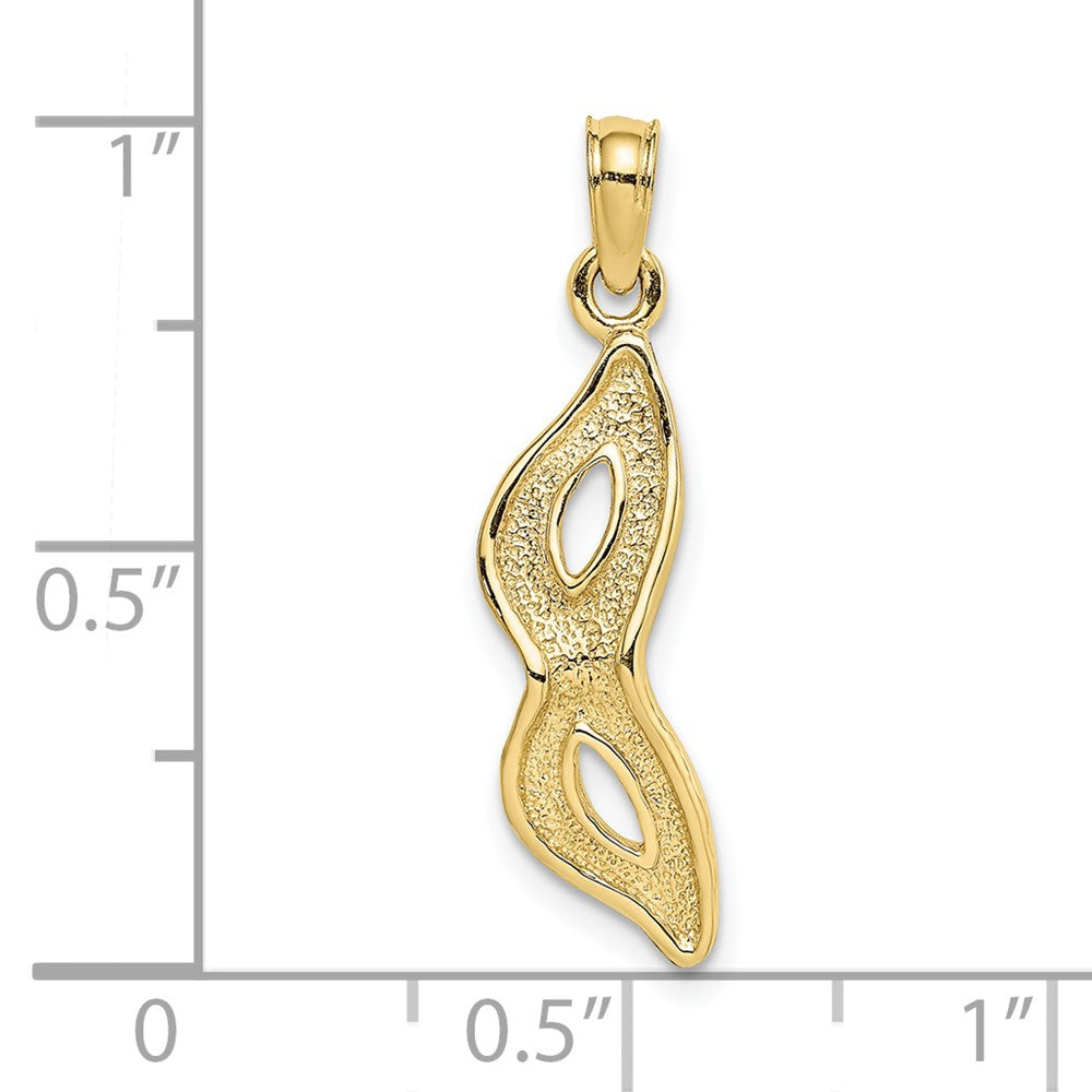 10K Gelbgold 10K 3-d Abgeschrägt Masquerade Mask Charm