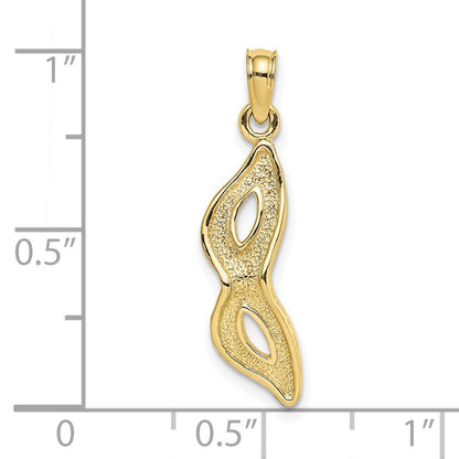 10K Gelbgold 10K 3-d Abgeschrägt Masquerade Mask Charm