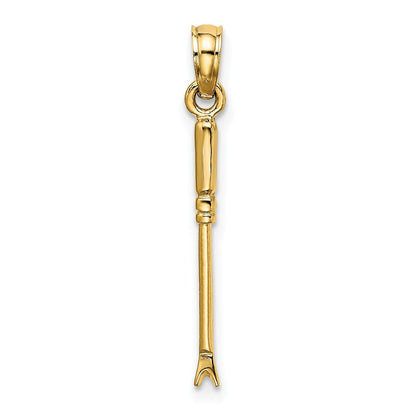 10K Gelbgold 10K 3-d Weeding Garden Tool Charm