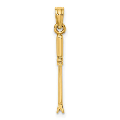 10K Gelbgold 10K 3-d Weeding Garden Tool Charm