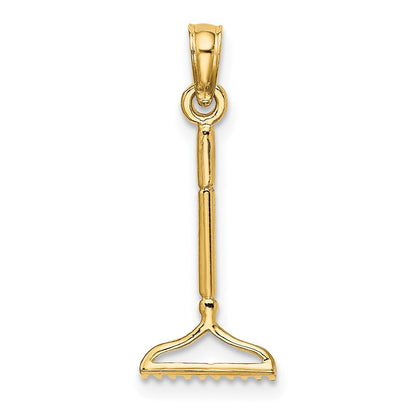 10K Gelbgold 10K 3-d Landscape Rake Garden Tool Charm