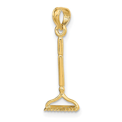 10K Gelbgold 10K 3-d Landscape Rake Garden Tool Charm