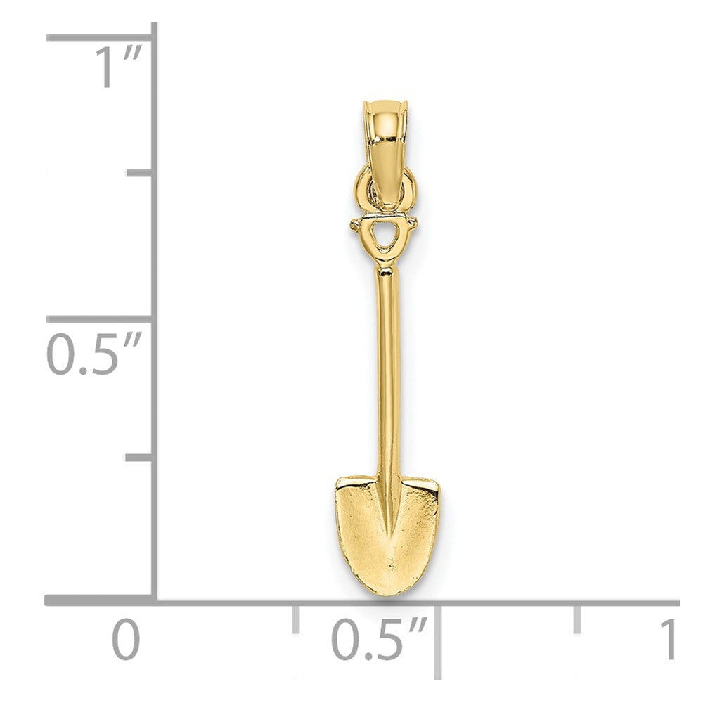 10K Gelbgold 10K 3-d Poliert Shovel Garden Tool Charm