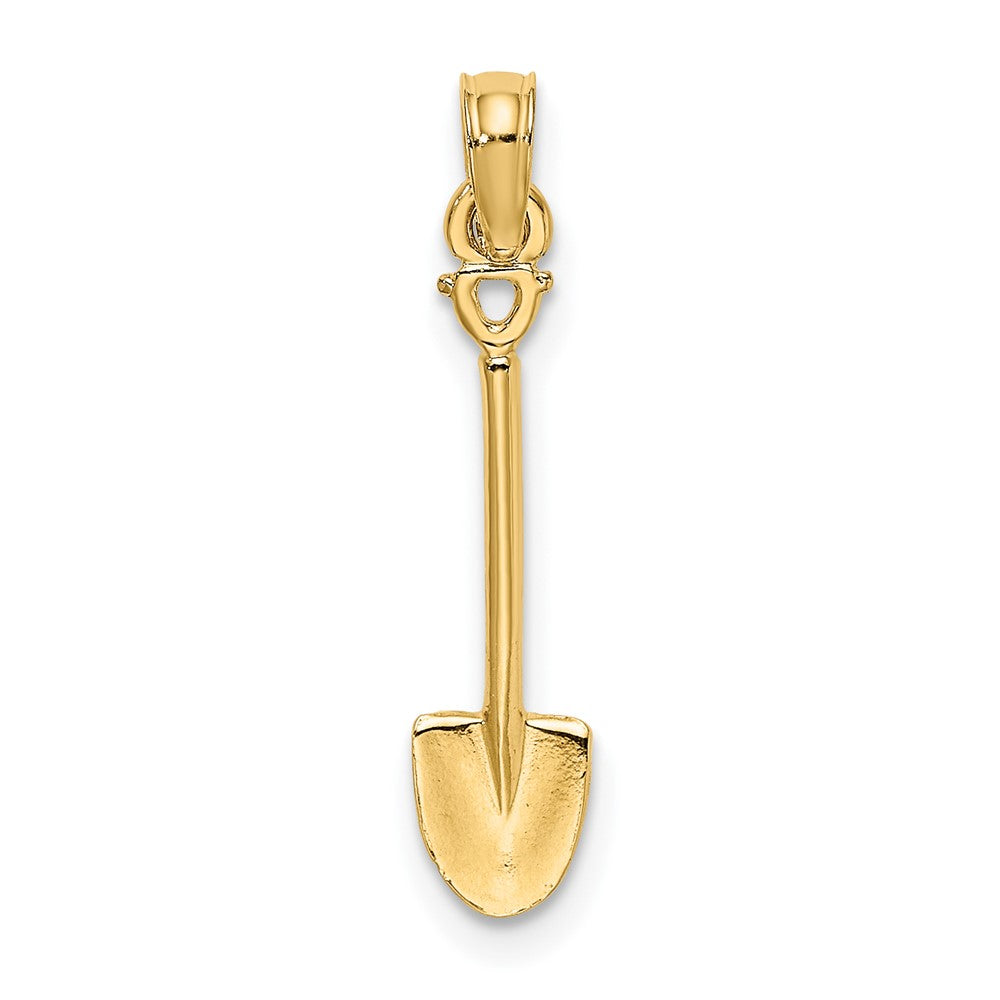 10K Gelbgold 10K 3-d Poliert Shovel Garden Tool Charm
