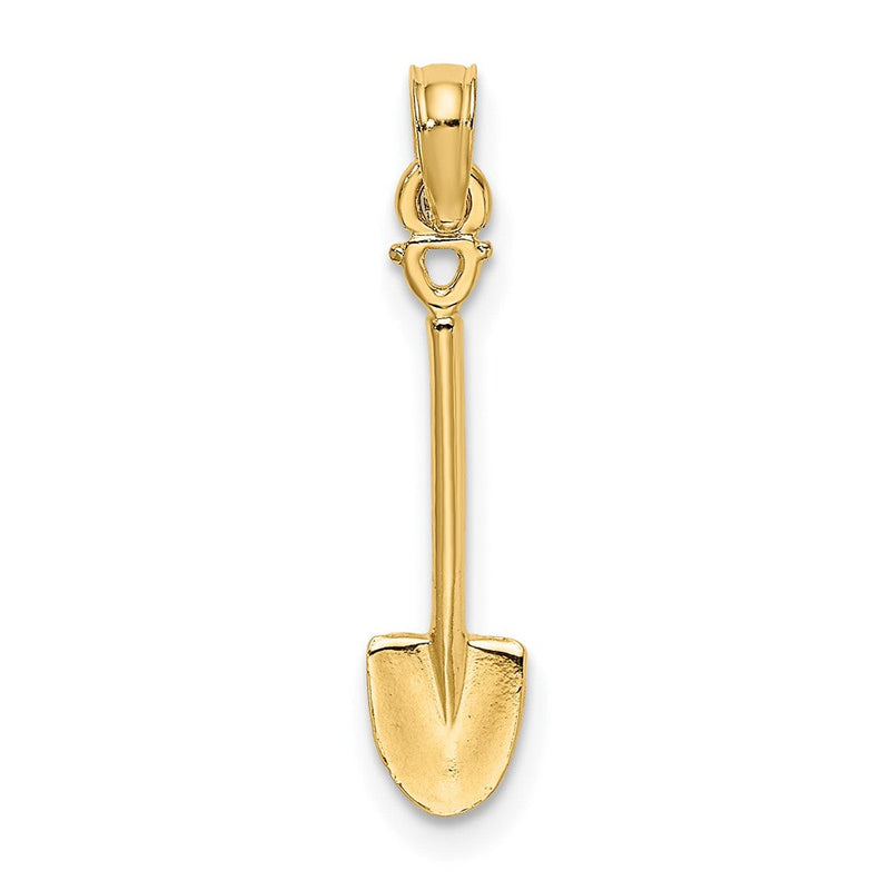 10K Gelbgold 10K 3-d Poliert Shovel Garden Tool Charm