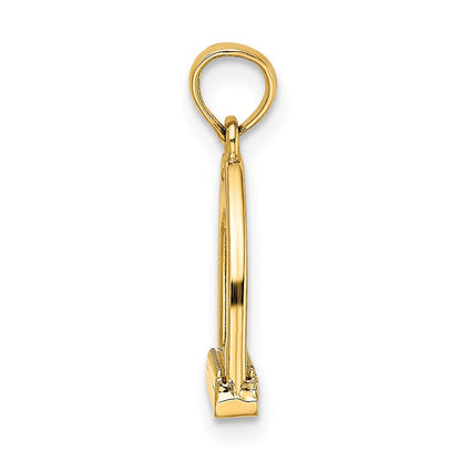 10K Gelbgold 10K 3-d Poliert Klein Pferd Stirrup Charm