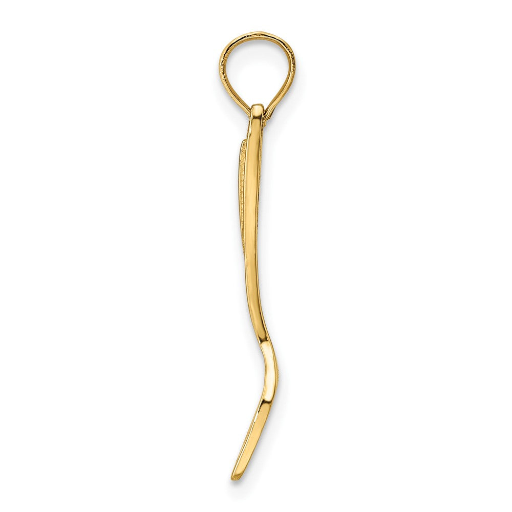 10K Gelbgold 10K 3-d Poliert Spatula Charm