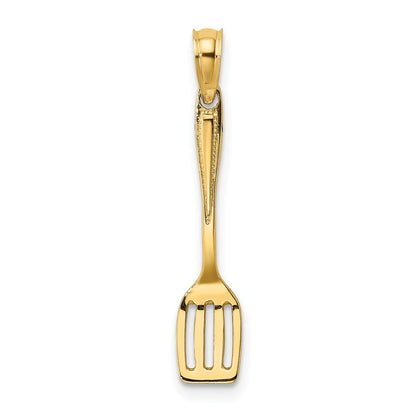 10K Gelbgold 10K 3-d Poliert Spatula Charm