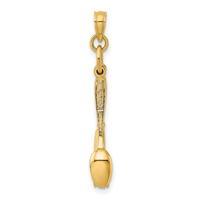 10K Gelbgold 10K 3-d Beweglich Messer, Fork, und Spoon Charm