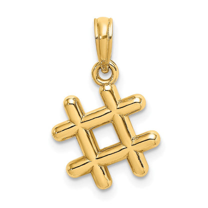 10K Gelbgold 10K 3-d Hashtag Charm