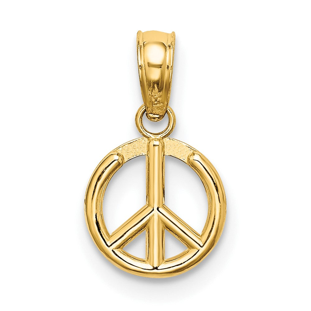 10K Gelbgold 3-d Frieden Symbol Charm