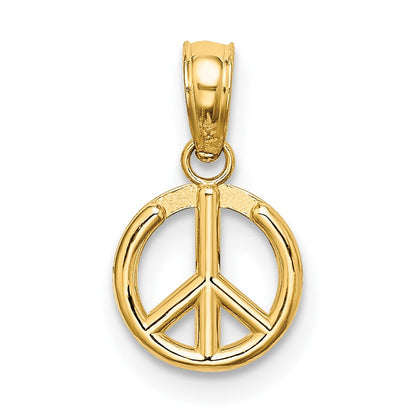 10K Gelbgold 3-d Frieden Symbol Charm