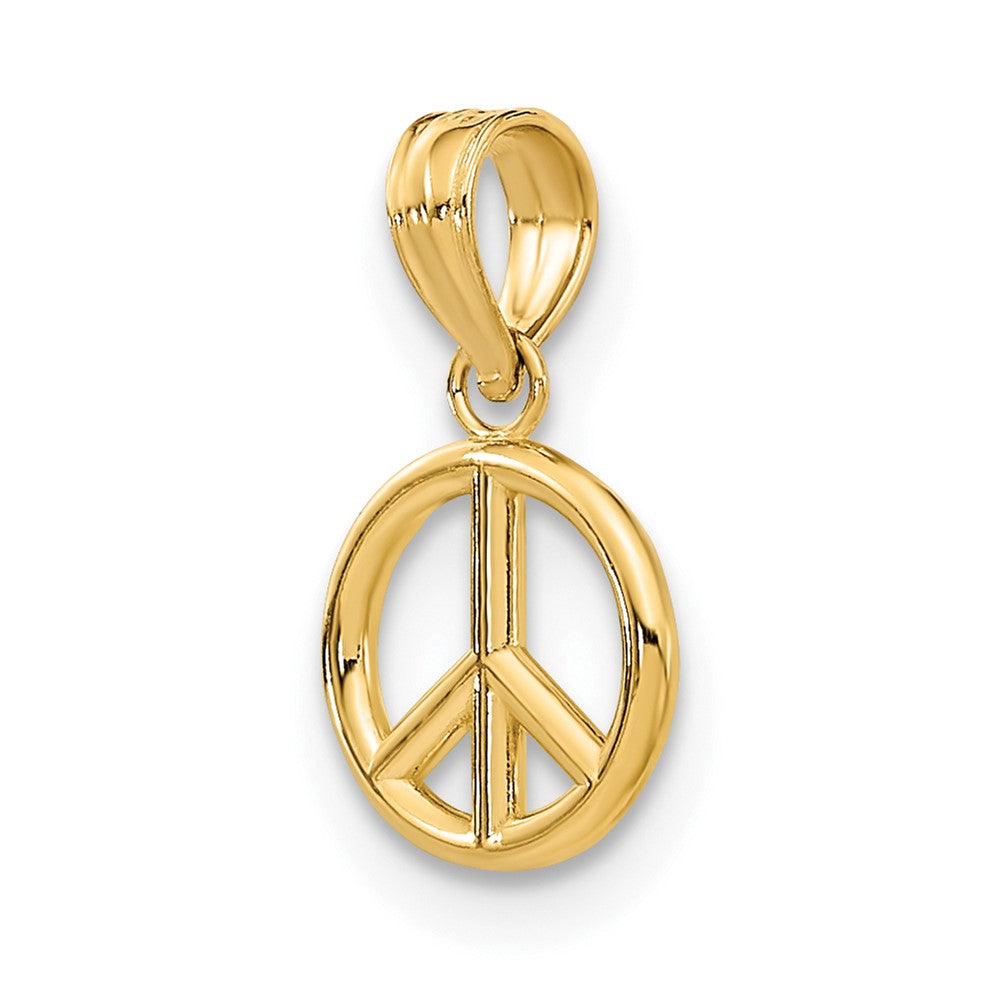 10K Gelbgold 3-d Frieden Symbol Charm