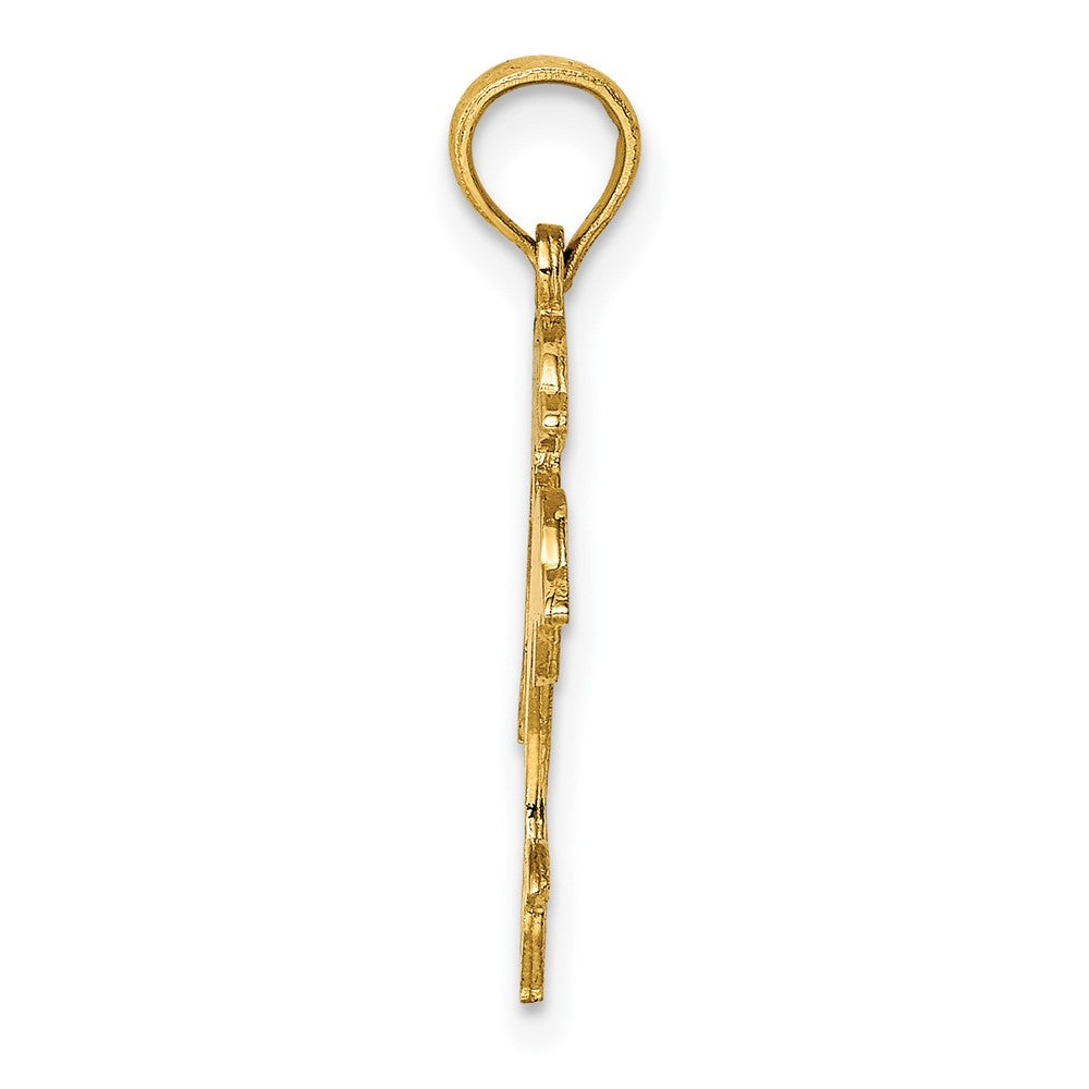 10K Gelbgold 10K Doppelt Dolphins Charm