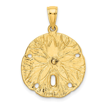 10K Gelbgold 10K Sand Dollar mit Seestern Charm