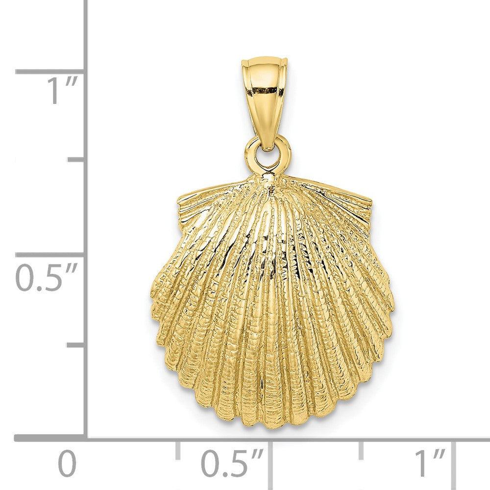 10K Gelbgold 10K 2-d Muschel Charm