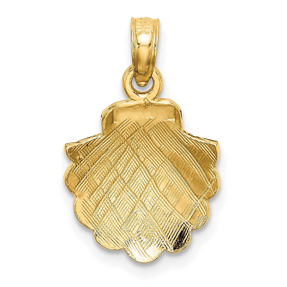 10K Gelbgold 10K 2-d Muschel Charm