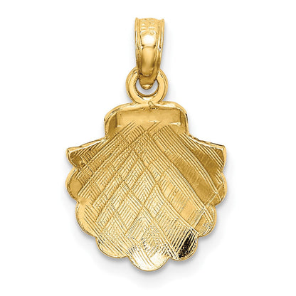 10K Gelbgold 10K 2-d Muschel Charm
